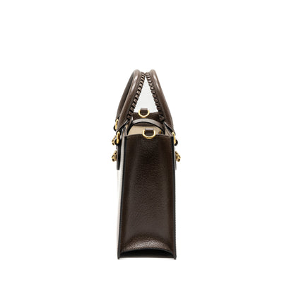 Gucci top handle tote bag calfskin dark brown