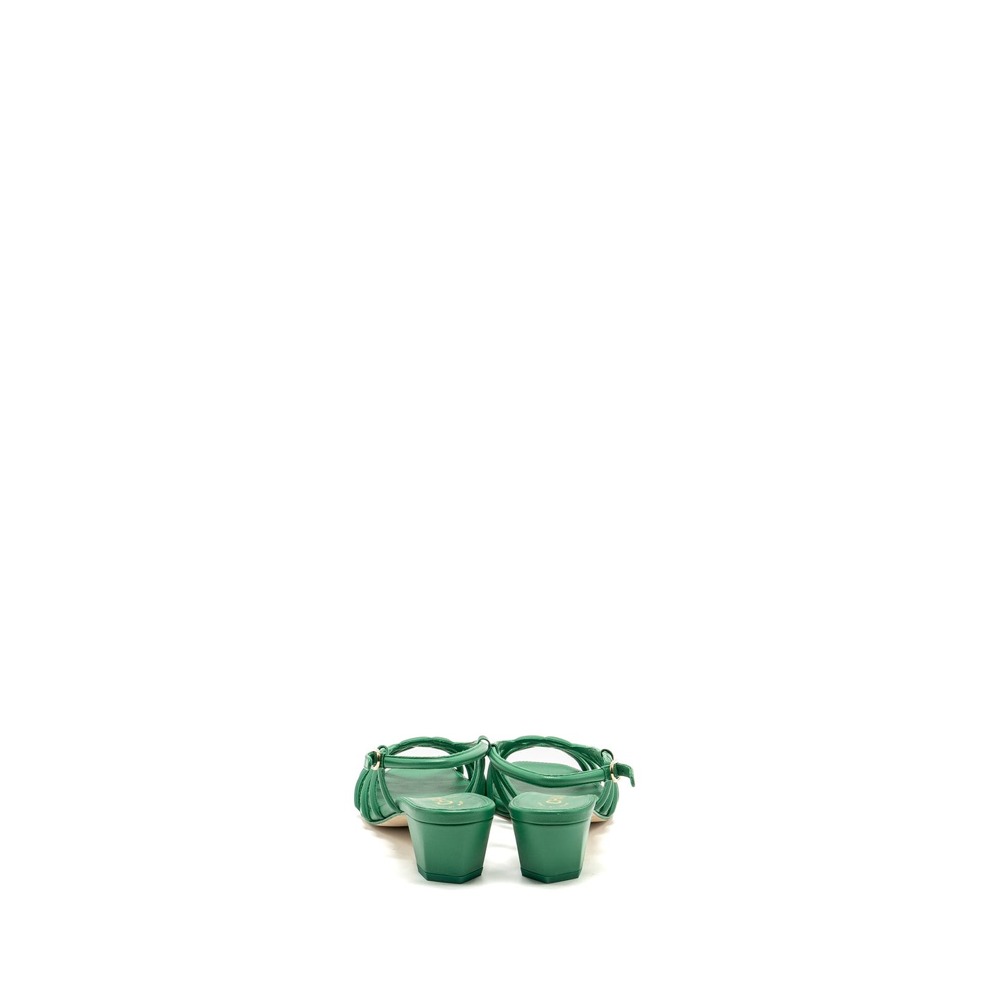 Chanel Size 37.5 22B CC Logo Sandals Lambskin Green