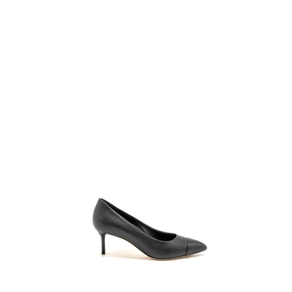 Chanel Size 36.5 Heels Leather Black