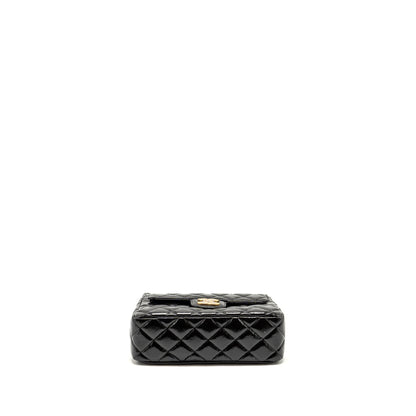 Chanel 23C Hobo Bag Shiny Calfskin Black Brushed  (Microchip)