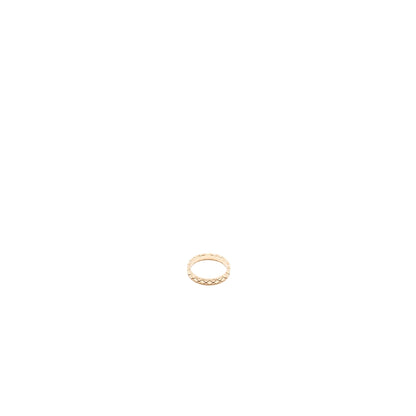 Chanel Size 55 Mini Version Coco Crush Ring Quilted Motif 18K Beige Gold