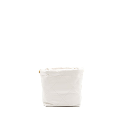 Chanel Mini 22 bag shiny calfskin white  (microchip)
