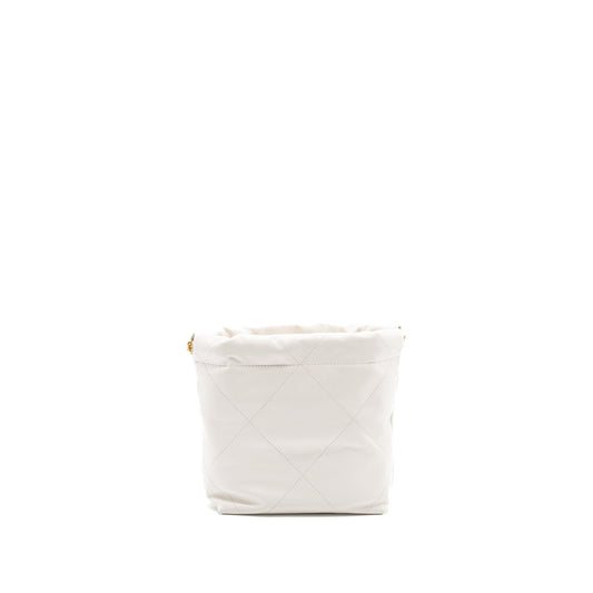 Chanel Mini 22 bag shiny calfskin white  (microchip)