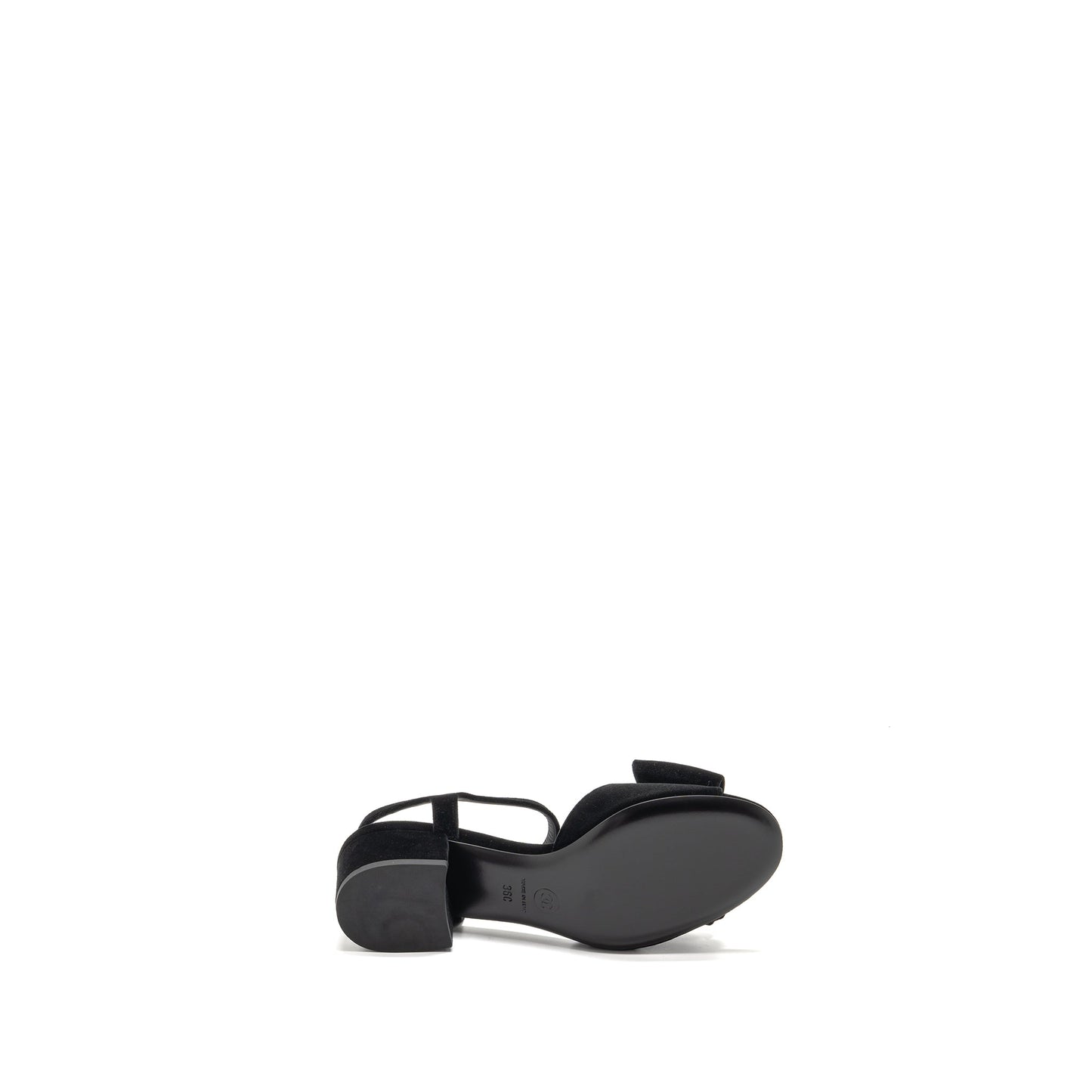 Chanel Size 36 24K Crystal CC Logo Sandals Velvet Black L