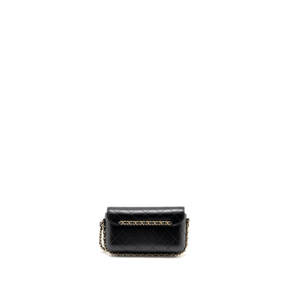 Chanel 22A Phone Case/Mini Wallet on Chain Lambskin Black L (Microchip)