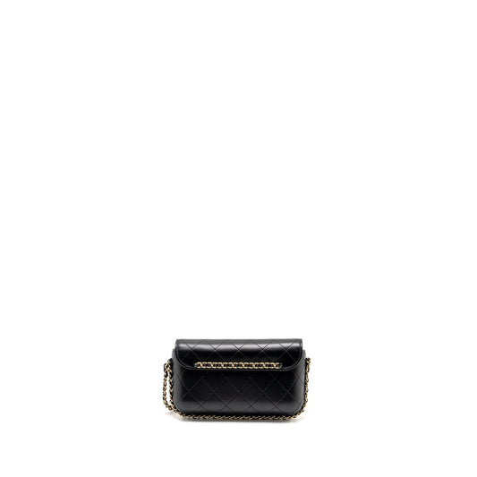 Chanel 22A Phone Case/Mini Wallet on Chain Lambskin Black L (Microchip)