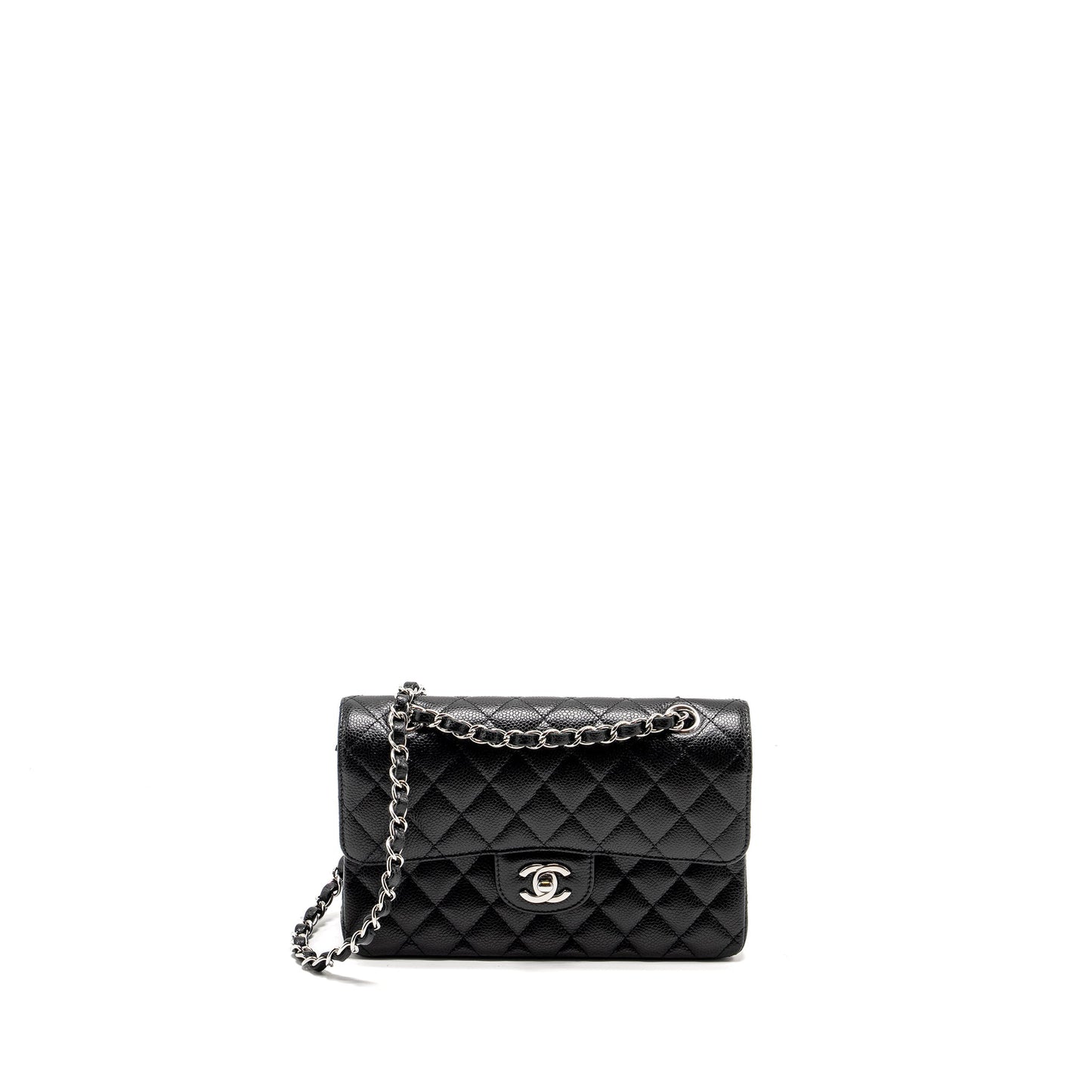 Chanel Small Classic Double Flap Bag Caviar Black  (Microchip)