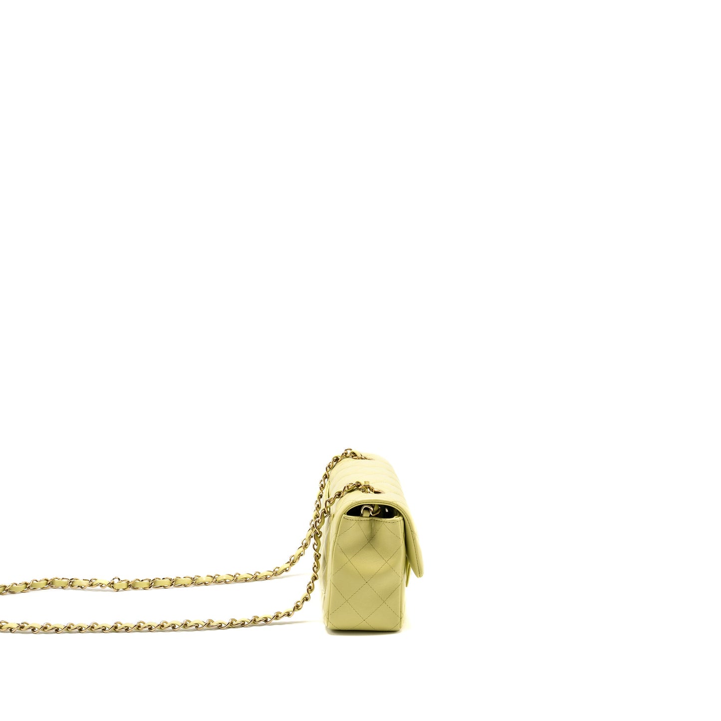 Chanel Mini Rectangular Flap Bag Lambskin Pistachio L (Microchip)