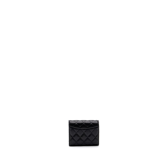 Chanel classic compact wallet caviar black  (microchip)