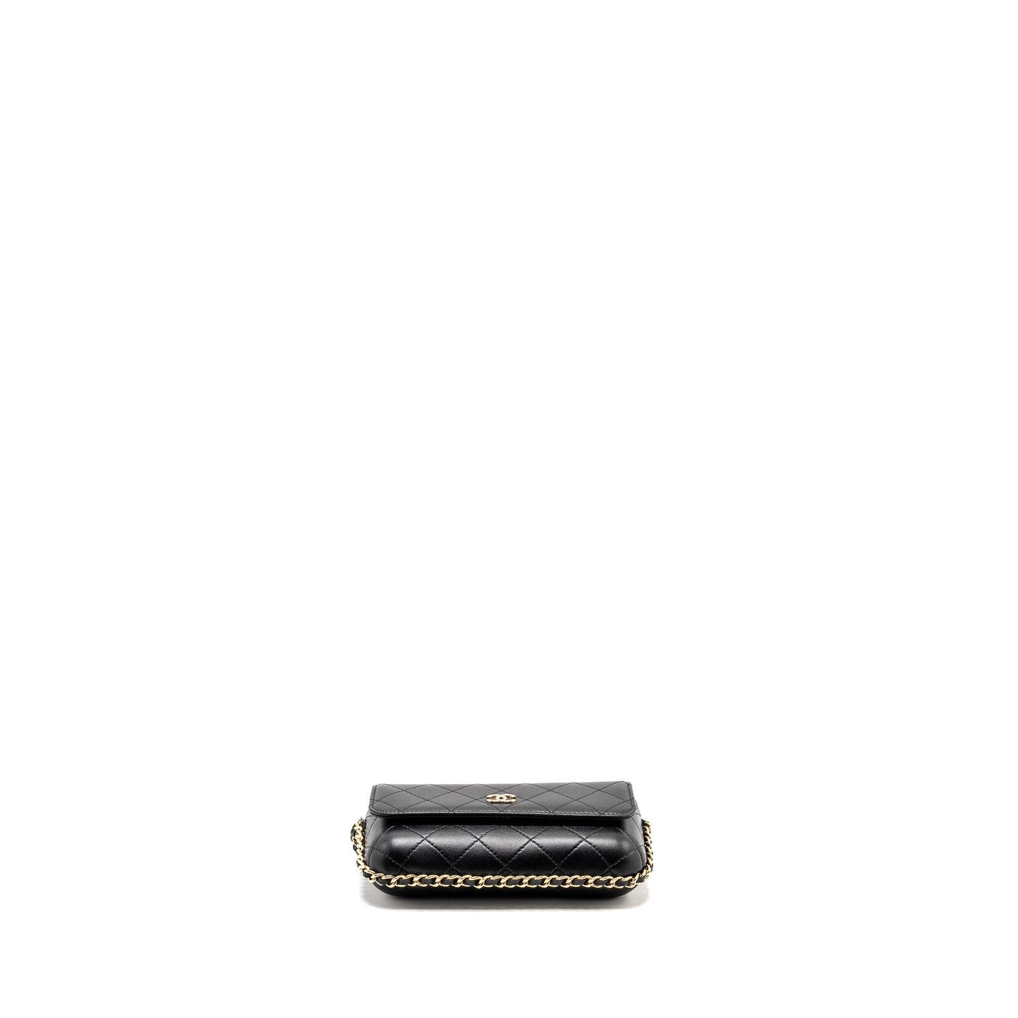 Chanel 22A Phone Case/Mini Wallet on Chain Lambskin Black L (Microchip)
