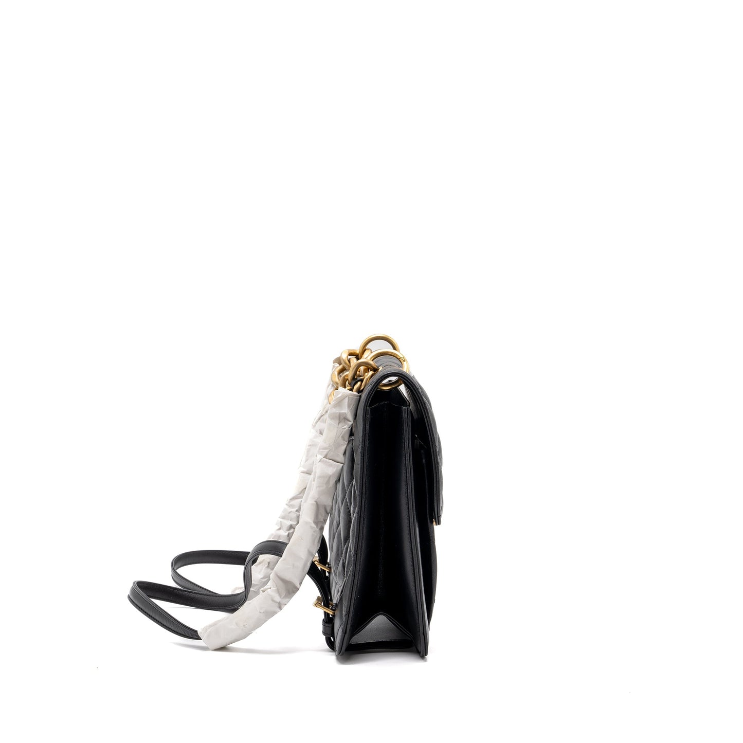 Chanel 23S flap backpack calfskin black brushed  (microchip)