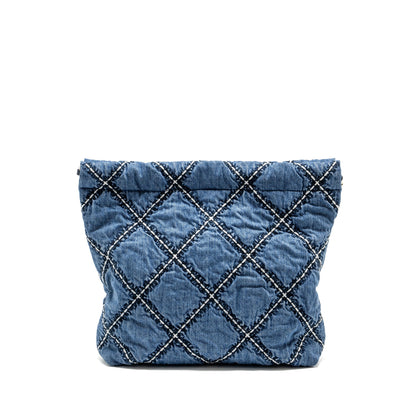 Chanel Small 22 Bag Denim Blue/White  (Microchip)