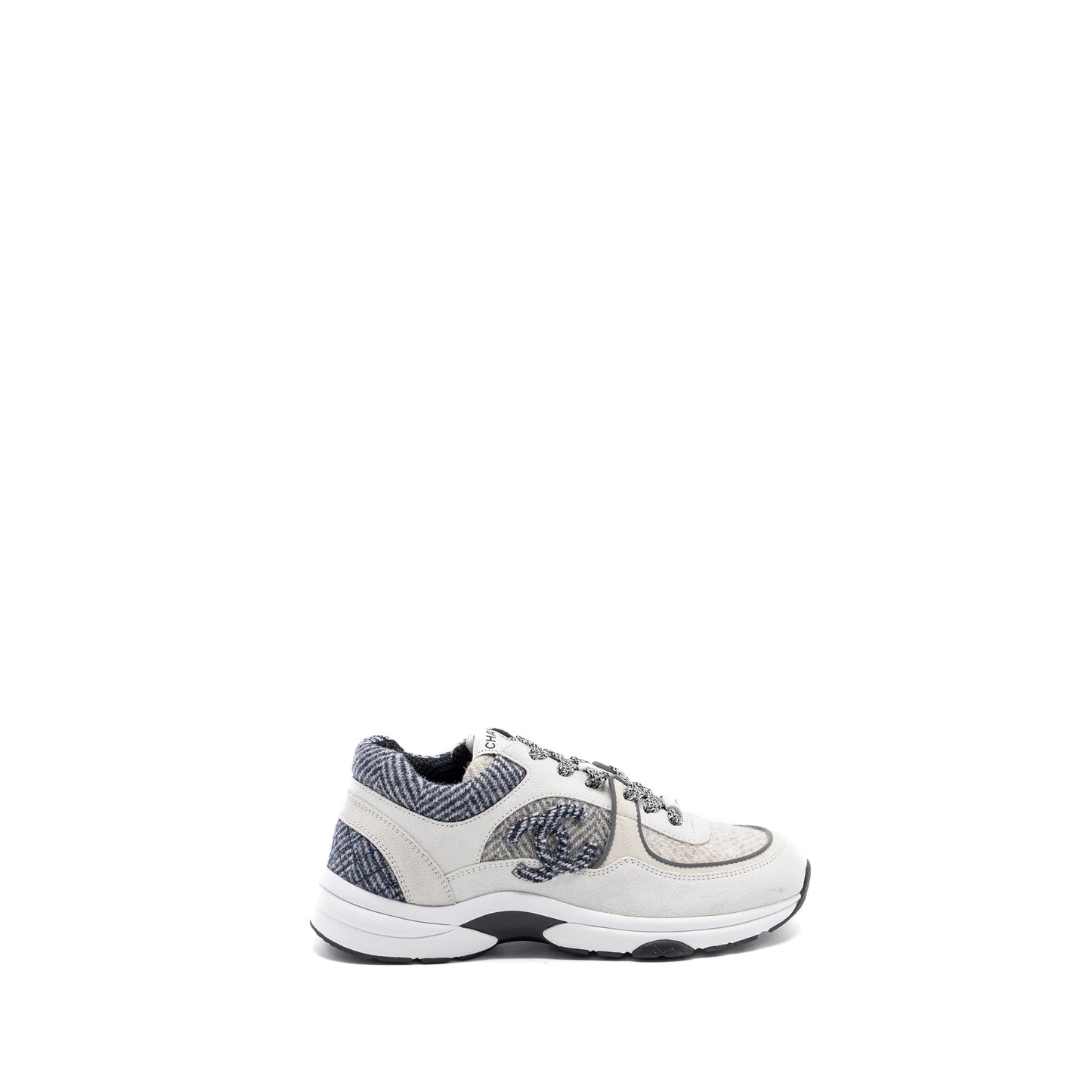 Chanel size38.5 CC logo sneakers suede / fabric light grey