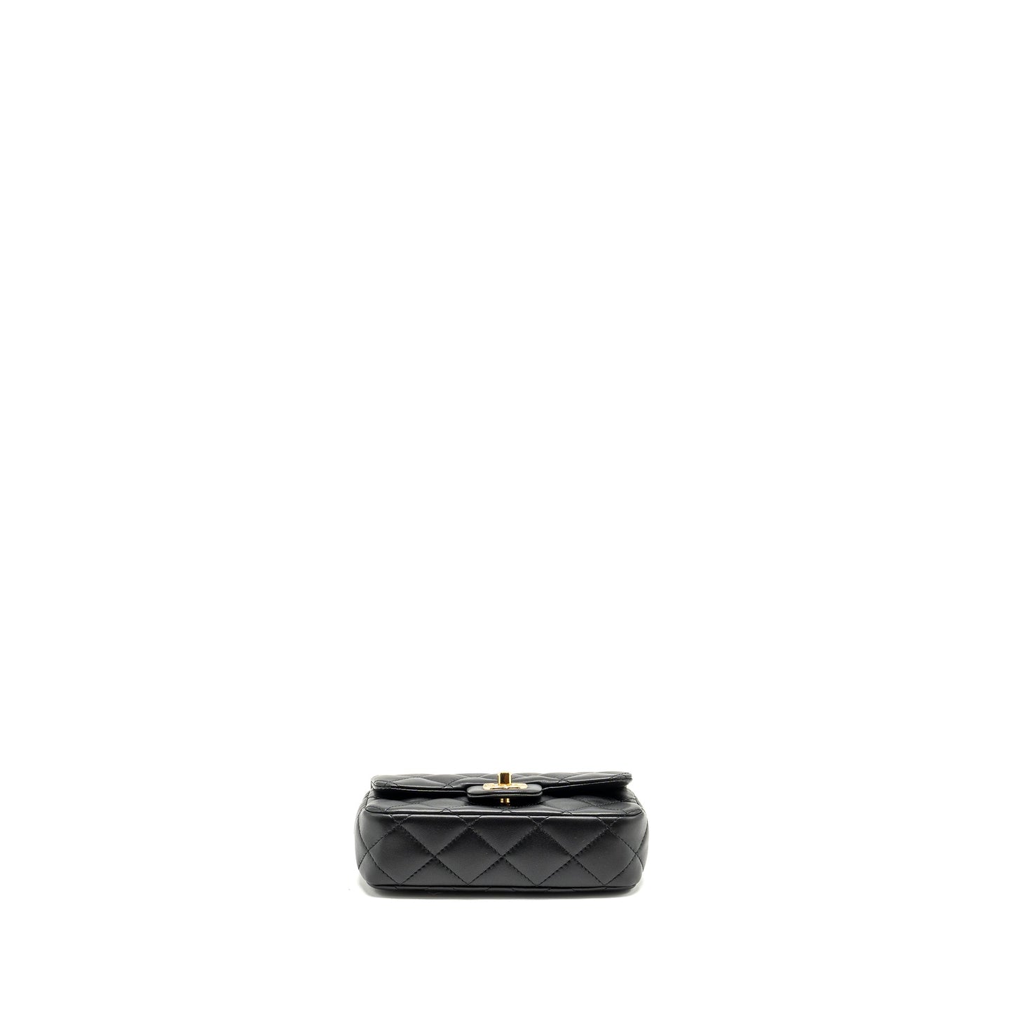 Chanel 24s Top Handle Mini Flap Bag Lambskin Black  (microchip)
