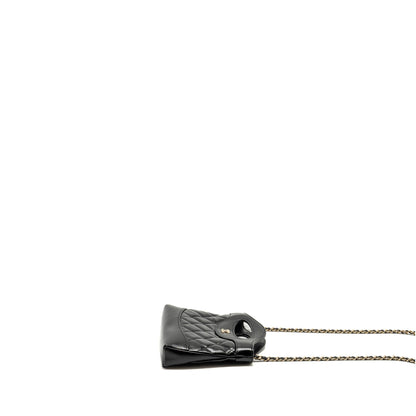CHANEL 24S Mini 31 Clutch with Chain Shiny Lambskin Black L (microchip)
