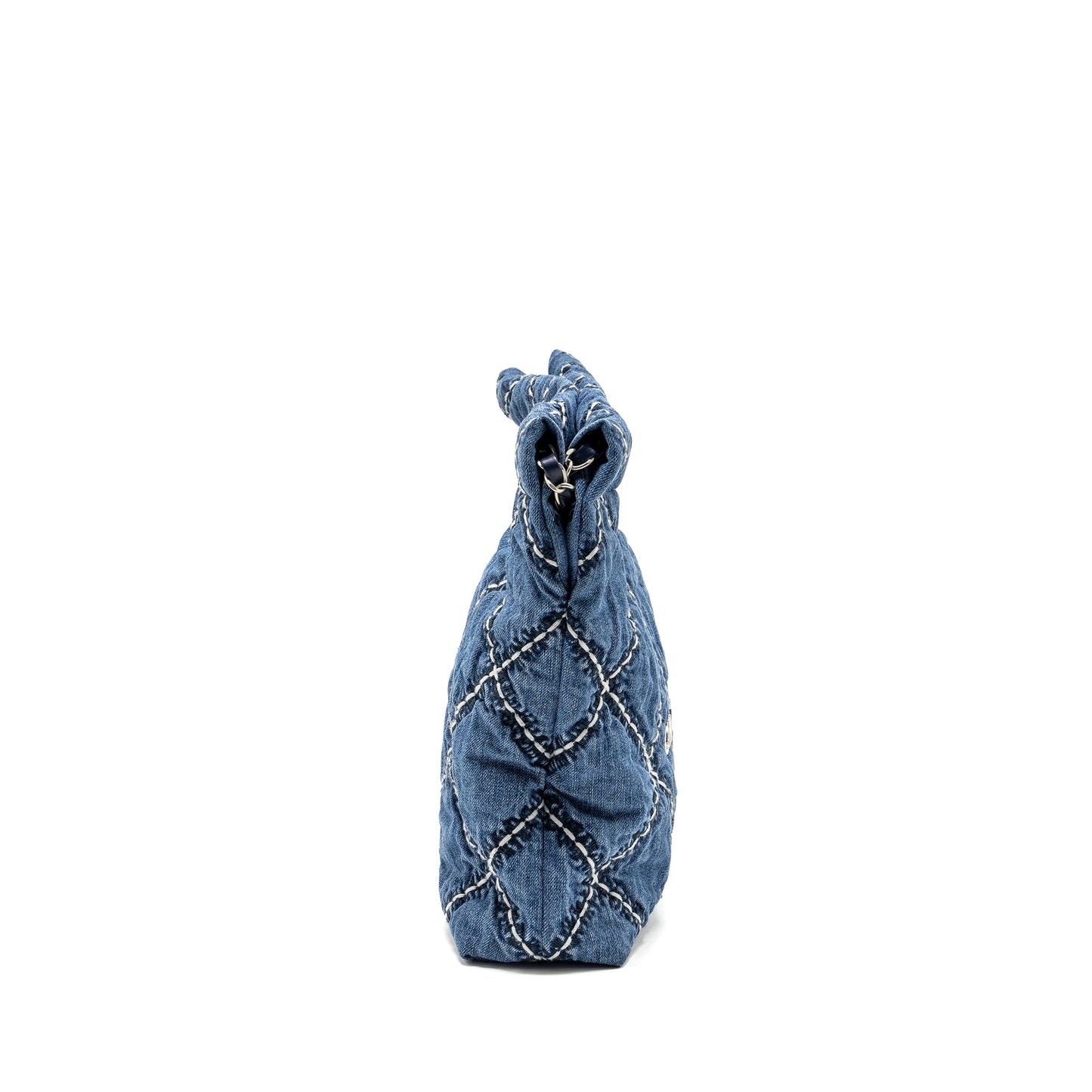 Chanel Small 22 Bag Denim Blue/White  (Microchip)