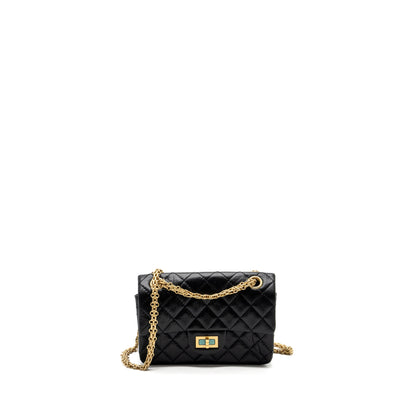 Chanel Mini 2.55 Reissue Flap Bag Aged Calfskin Black  (Microchip)