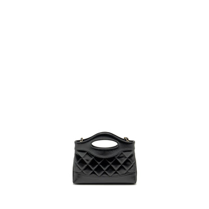 CHANEL 24S Mini 31 Clutch with Chain Shiny Lambskin Black L (microchip)