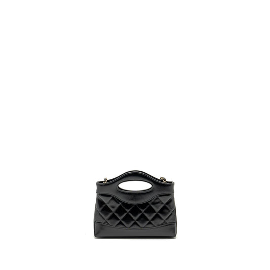 CHANEL 24S Mini 31 Clutch with Chain Shiny Lambskin Black L (microchip)