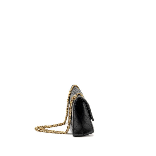 Chanel small 2.55 225 reissue flap bag aged calfskin black