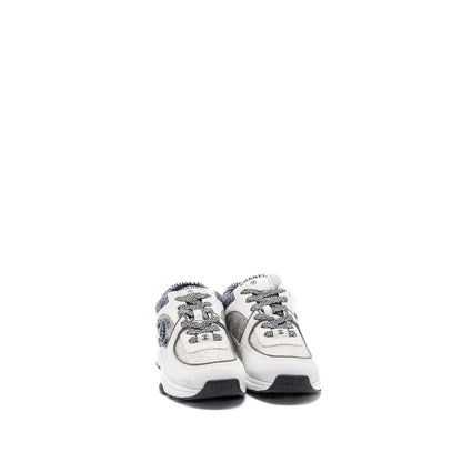 Chanel size38.5 CC logo sneakers suede / fabric light grey