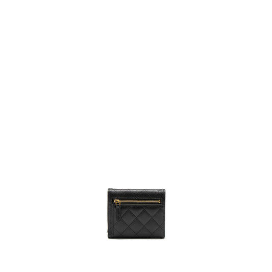 Chanel Classic Compact Wallet Caviar Black L (Microchip)