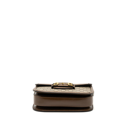 Gucci Horsebit 1955 Shoulder Bag GG Supreme Canvas/ Leather Brown