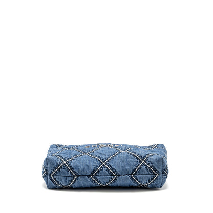 Chanel Small 22 Bag Denim Blue/White  (Microchip)