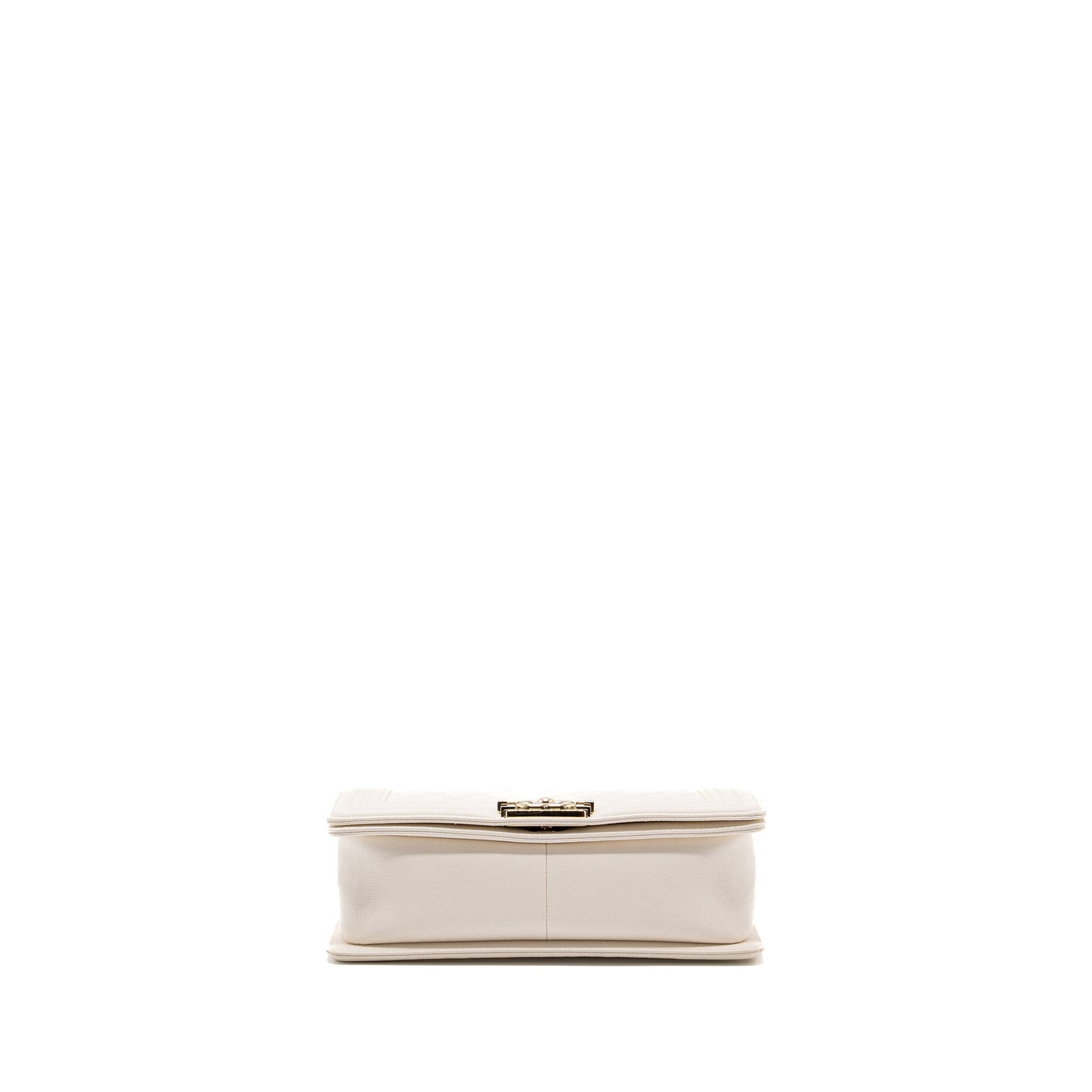CHANEL MEDIUM LE BOY CAVIAR WHITE L
