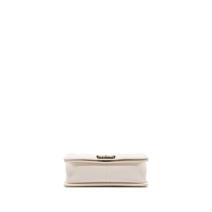 CHANEL MEDIUM LE BOY CAVIAR WHITE L