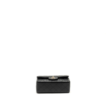 Chanel Mini Rectangular Flap Bag Lambskin Black L (microchip)