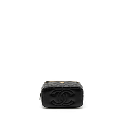 Chanel Pearl Crush Long Vanity with Chain Lambskin Black  (Microchip)