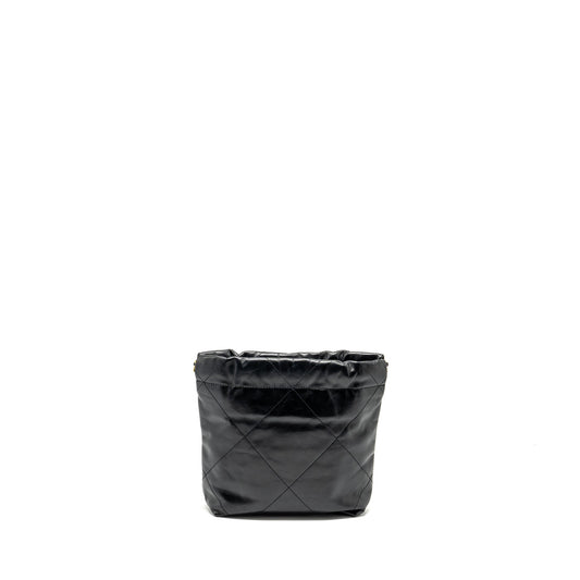 Chanel Mini 22 Bag Shiny Calfskin BLACK  (Microchip)