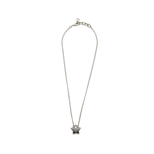 Chanel Star Necklace With CC Logo Grey With Ruthenium Hardware