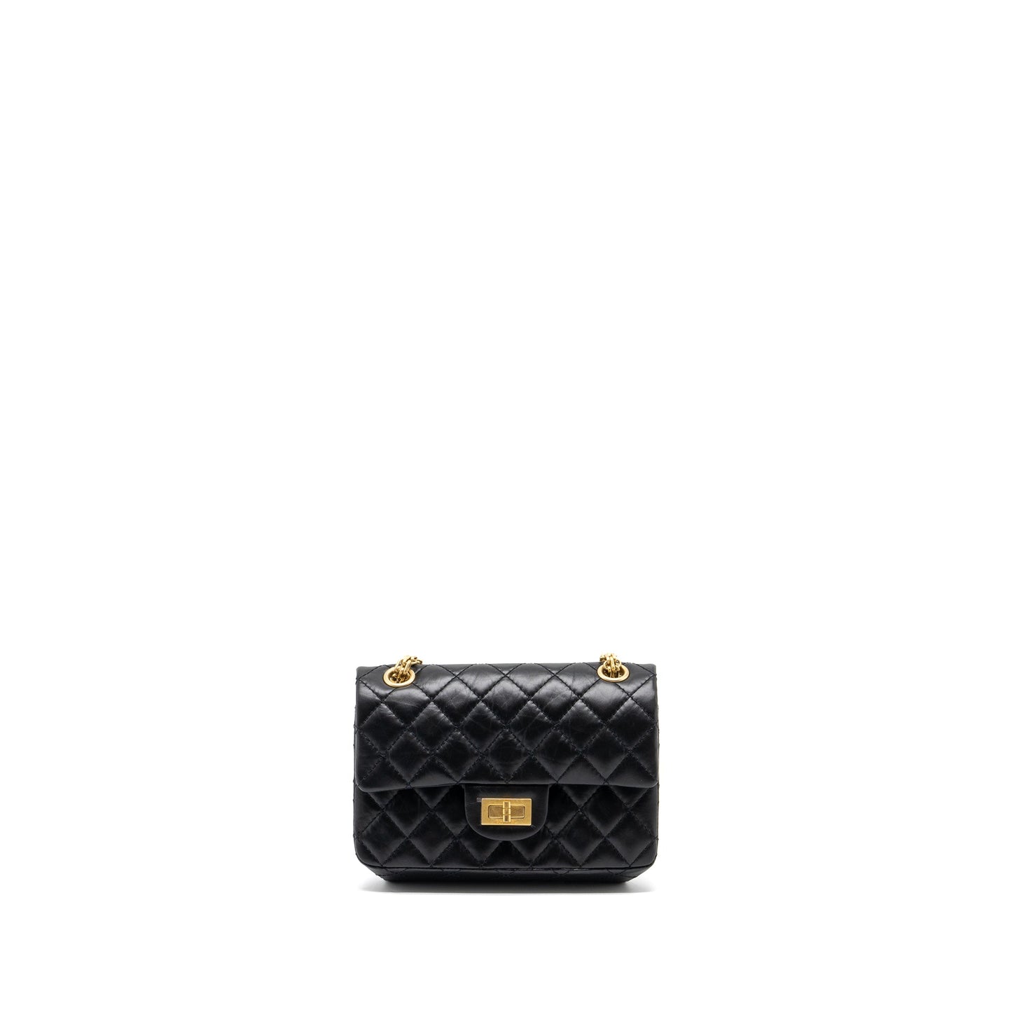Chanel Mini 2.55 Reissue Flap Bag Aged Calfskin Black  (Microchip)
