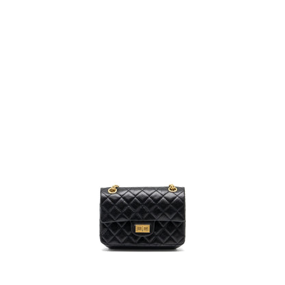 Chanel Mini 2.55 Reissue Flap Bag Aged Calfskin Black  (Microchip)