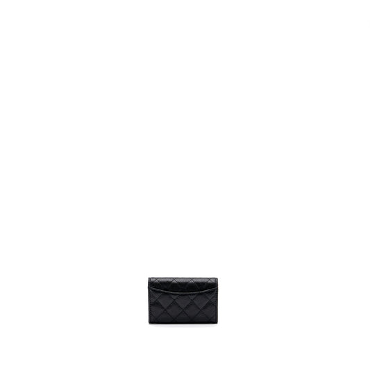 Chanel classic flap card holder caviar black  (microchip)