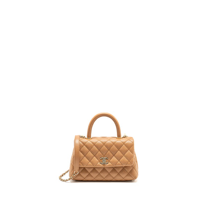 Chanel 21P Small Coco Handle Caviar Caramel L