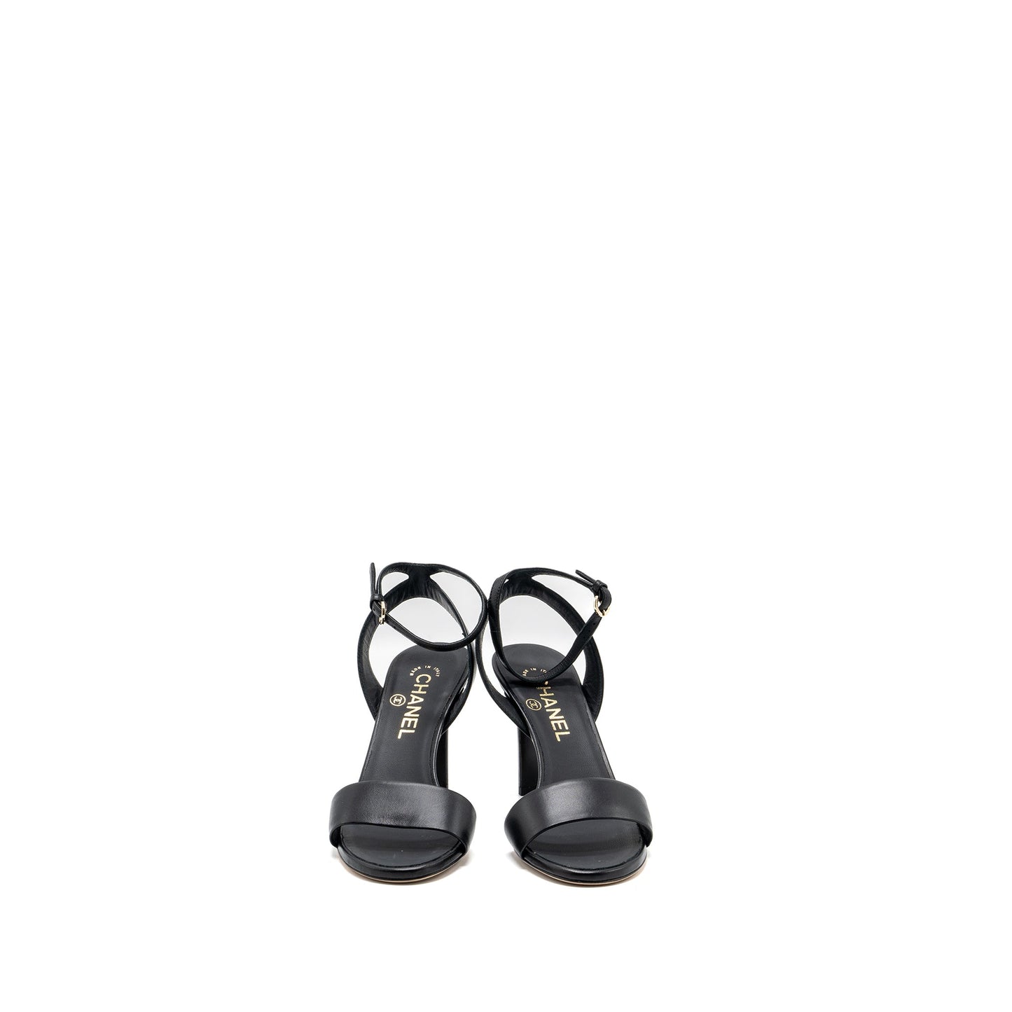 Chanel Size 36 Heel Sandals Leather Black