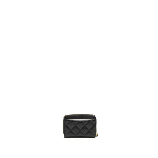 Chanel Zip Card Holder Caviar Black  (Microchip)
