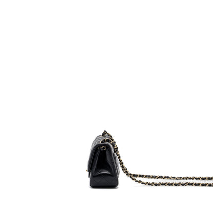Chanel Classic Mini Square Flap Bag Lambskin Black L (Microchip)