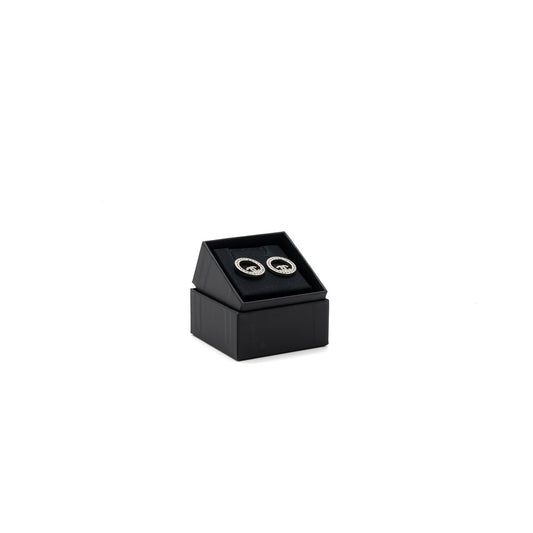 Chanel Round CC Logo Earrings Crystal