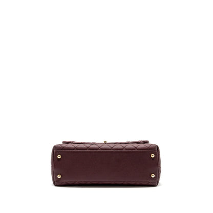 Chanel Medium Coco Handle With Lizard Handle Caviar Burgundy