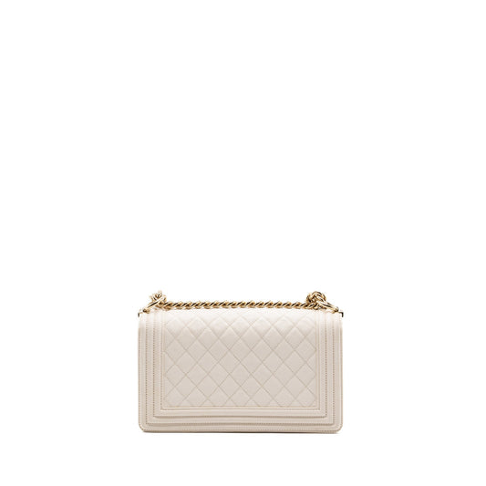 CHANEL MEDIUM LE BOY CAVIAR WHITE L