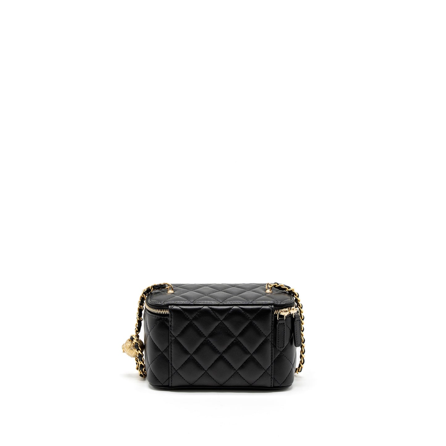 Chanel Pearl Crush Long Vanity with Chain Lambskin Black  (Microchip)