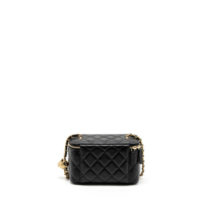 Chanel Pearl Crush Long Vanity with Chain Lambskin Black  (Microchip)
