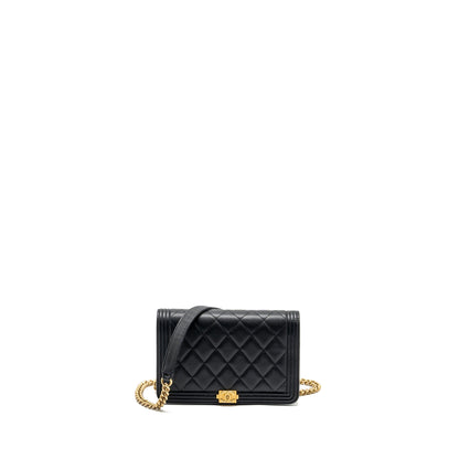 Chanel Boy Wallet On Chain caviar black  (microchip)