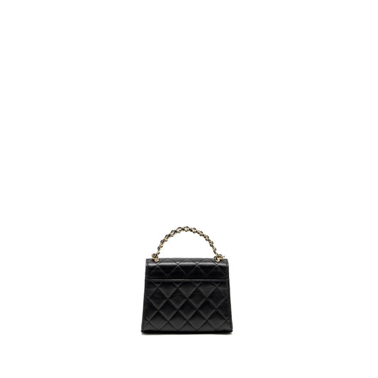 Chanel Top Handle Mini Flap Bag with Chain caviar black L (microchip)