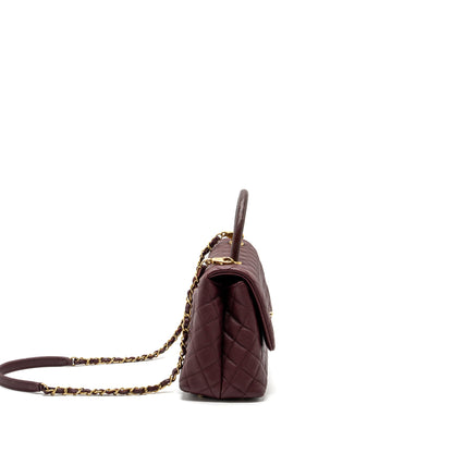 Chanel Medium Coco Handle With Lizard Handle Caviar Burgundy