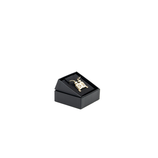 Chanel No.5 perfume Bottle earrings crystal /light gold tone